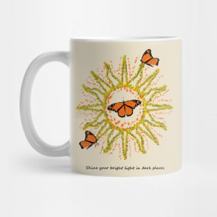 Sun Astrology Floral Flowers Butterflies Mug